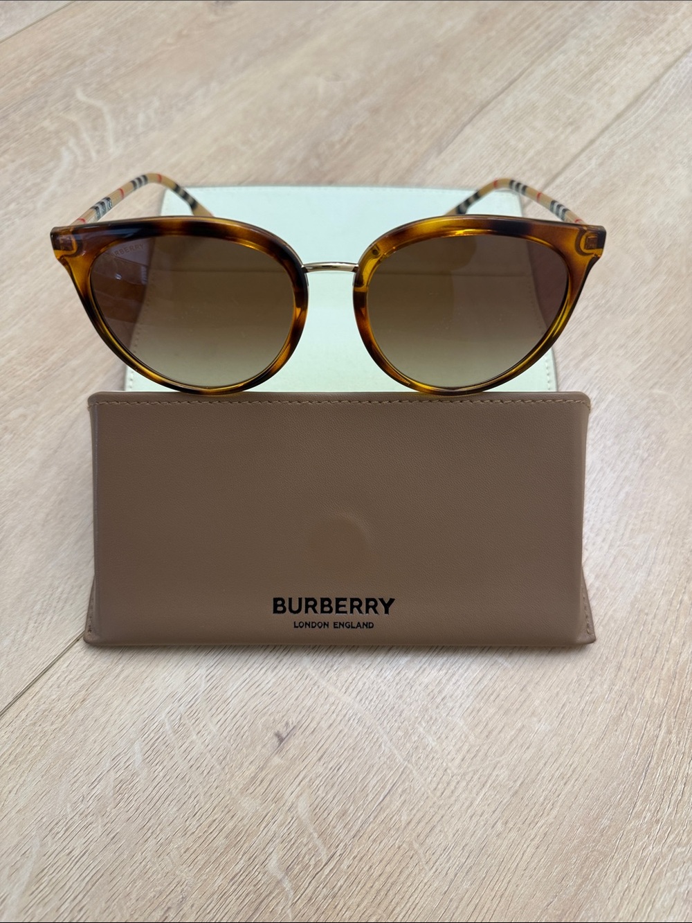 Burberry Women’s Tortoiseshell Round Sunglasses - Brown Gradient Lenses
